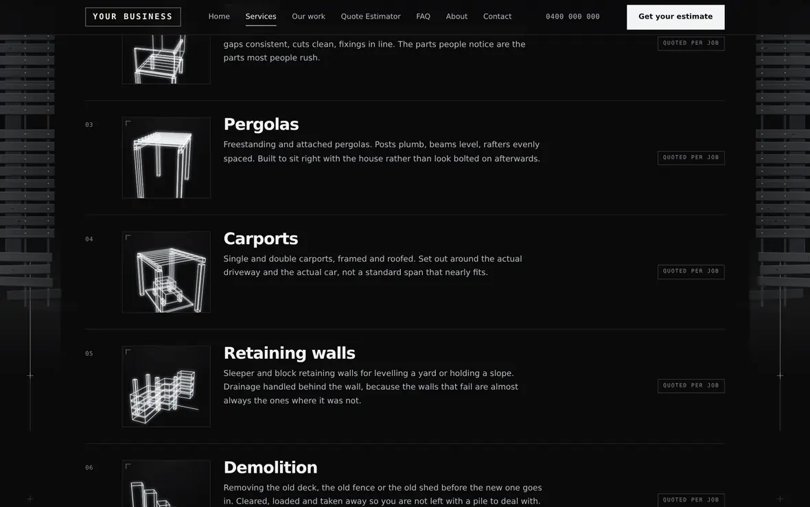Service pages